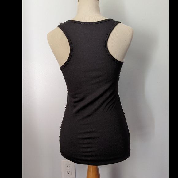 Lipstick Silver & Black Sequined Sleeveless Top - Picture 4 of 10